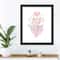Flower Line Drawing Black Framed Print Under Plexiglass